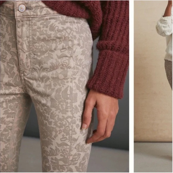 NWOT Anthropologie Pilcro Flocked High-Rise Denim Leggings Size 27 - Picture 4 of 14